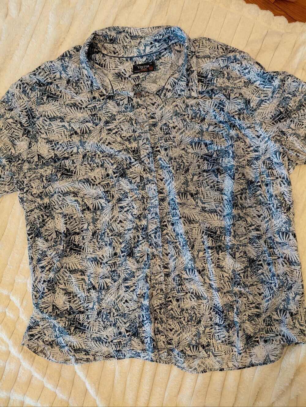 Mens Palm Trees Collared Buttom Down Shirt